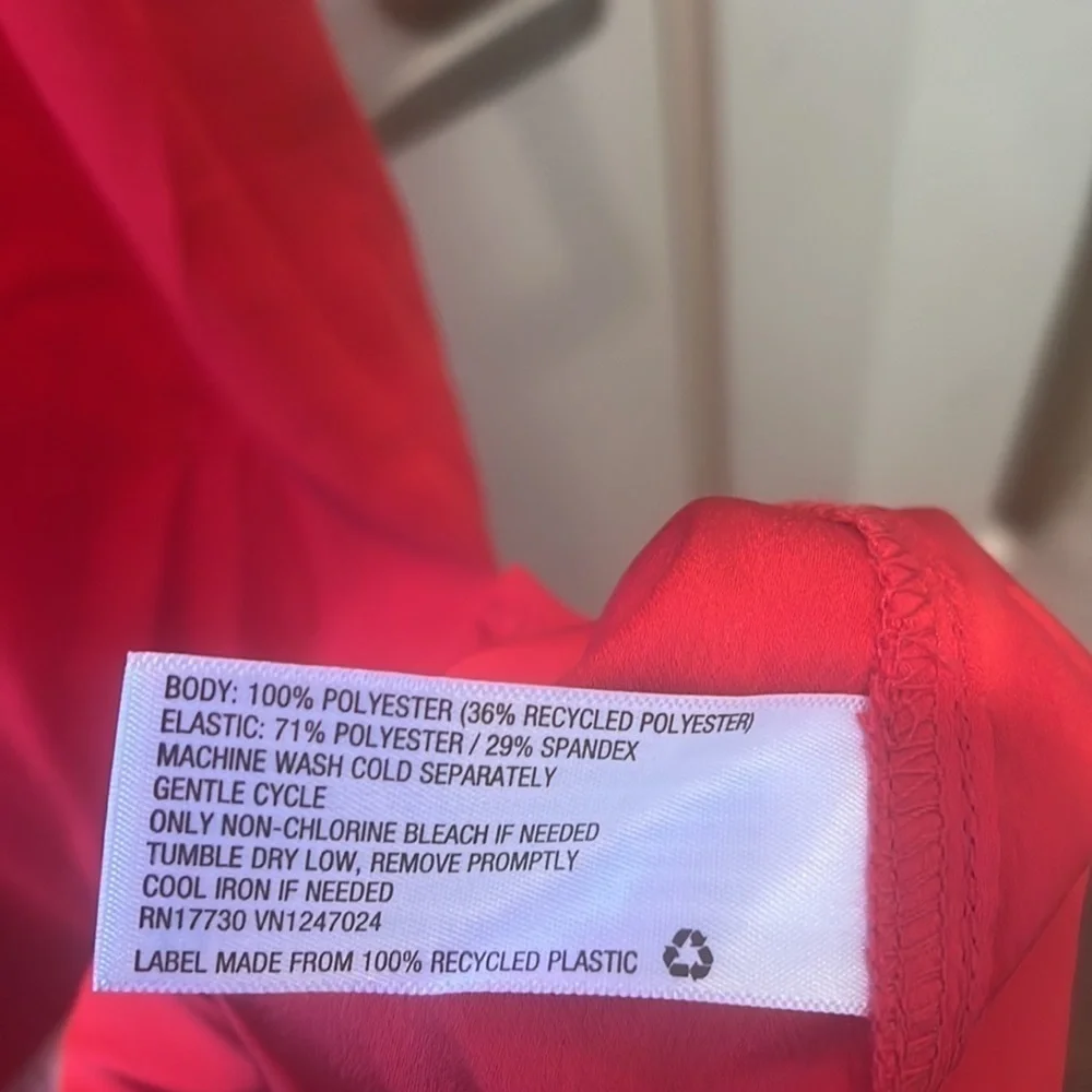 La Ligne x Target Red‎ Smocked Bodice square neck dress